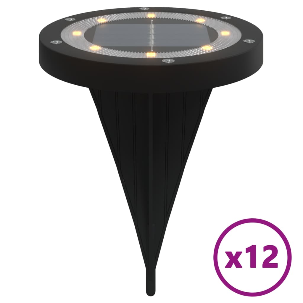 Vidaxx lampes au sol 12 pcs solaires avec piquets de terre blanc chaud