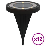 Vidaxx lampes au sol 12 pcs solaires avec piquets de terre blanc chaud