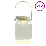 VidaXL lanternes de jardin 12 pcs verre blanc chaud