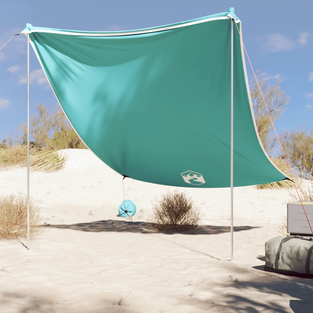 Vidaxl Beach Canopy mat Sand Ankers 214x236 cm gréng