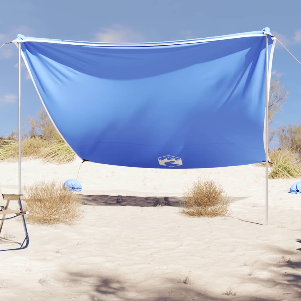 Vidaxxl auvent de plage avec ancres à sable 304x300 cm bleu