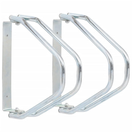 Vidaxl support de vélo 2 pcs montage mural en acier galvanisé