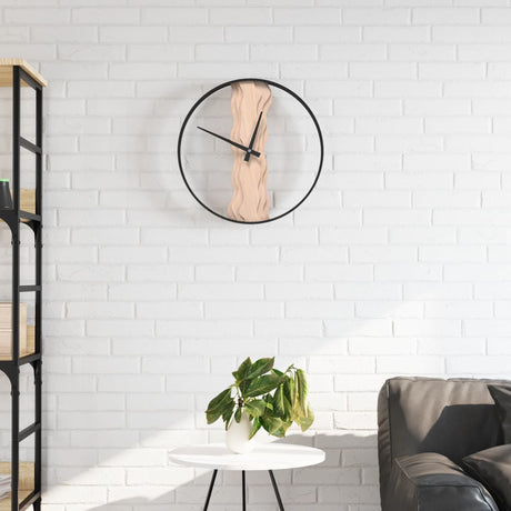 Vidaxx horloge murale ø35 cm fer et chêne marron