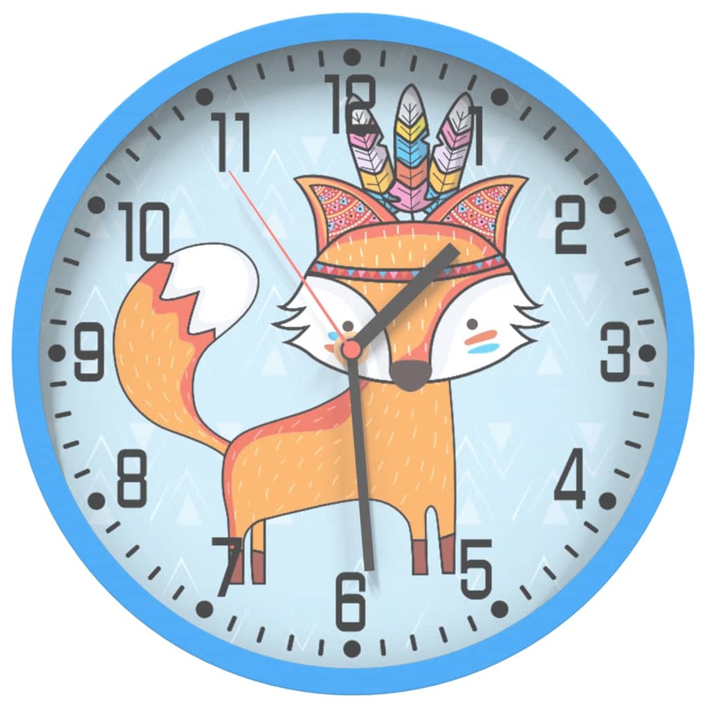 Vidaxxl horloge murale ø25,5 cm en polystyrène et verre bleu