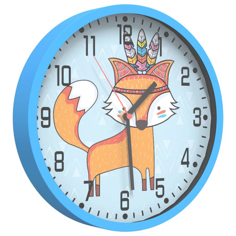 Vidaxxl horloge murale ø25,5 cm en polystyrène et verre bleu