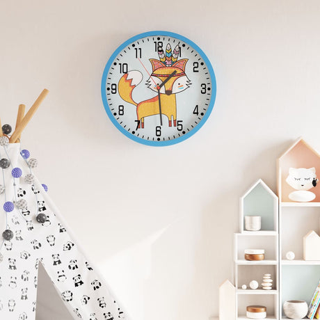 Vidaxxl horloge murale ø25,5 cm en polystyrène et verre bleu