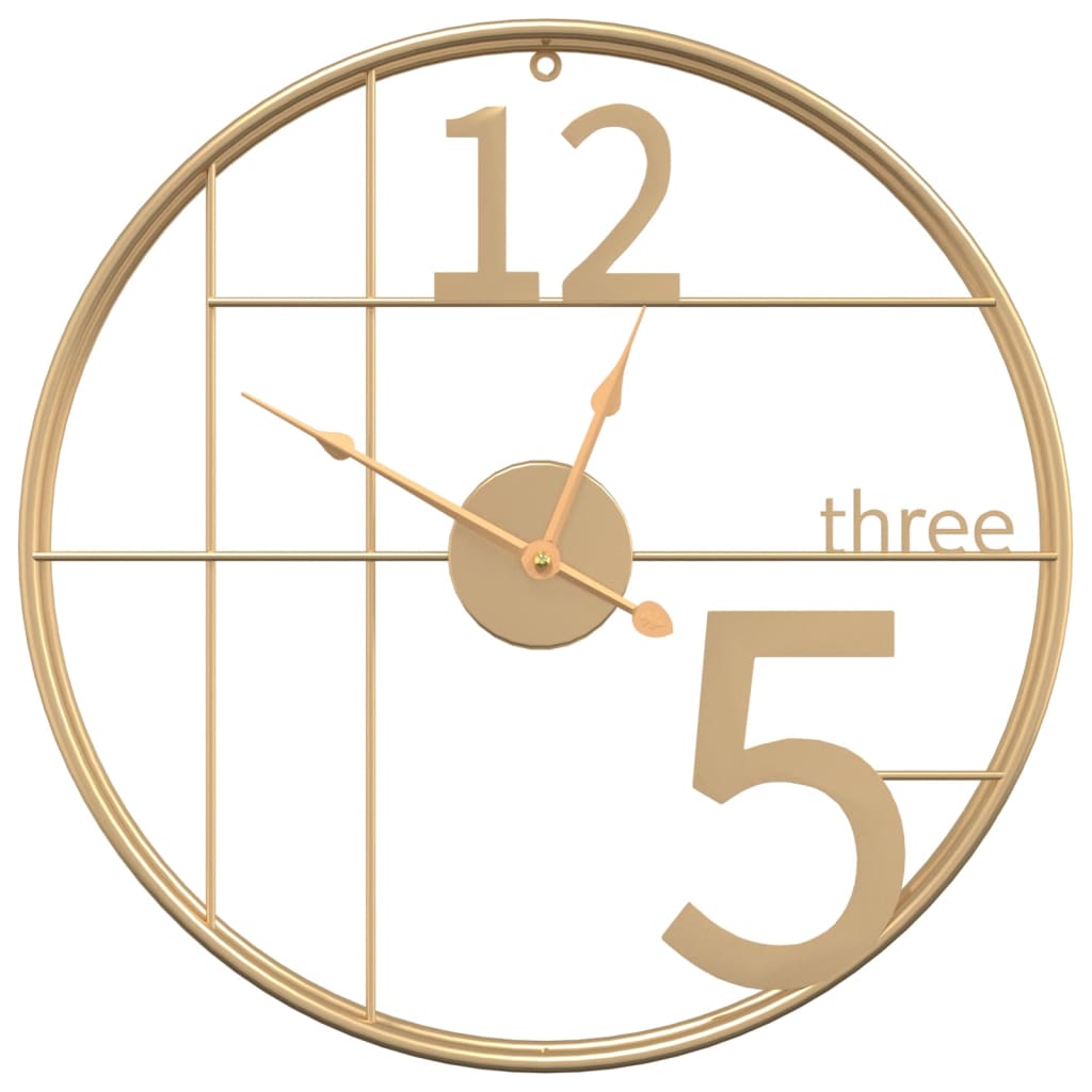 VidaXL horloge murale ø50 cm fer doré