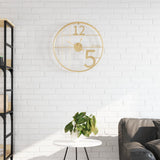 VidaXL horloge murale ø50 cm fer doré