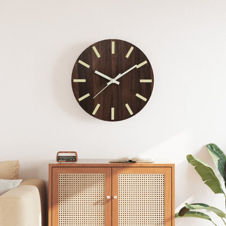 Vidaxx horloge murale avec cadran et aiguilles lumineux ø30 cm marron