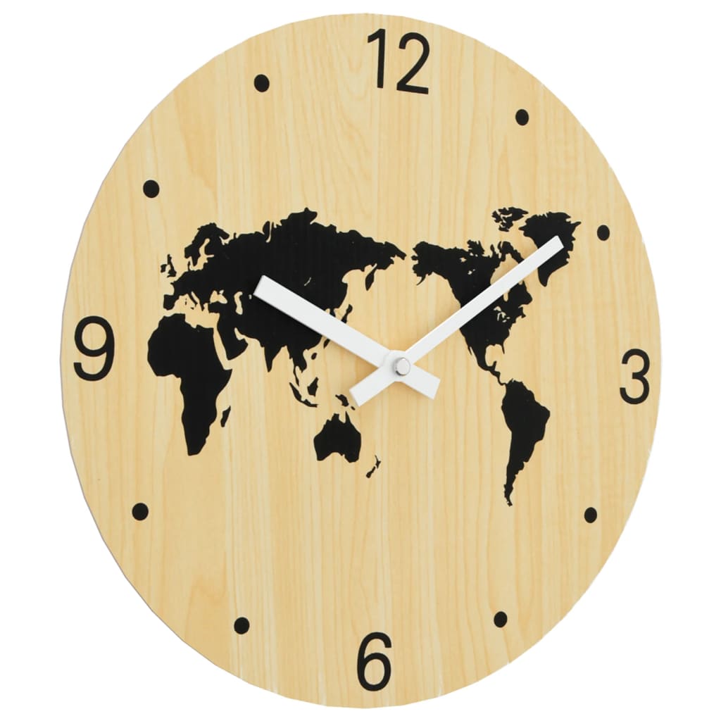Vidaxx horloge murale ø30 cm bois artisanal jaune et noir