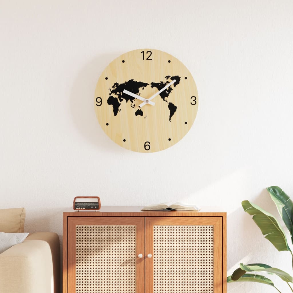 Vidaxx horloge murale ø30 cm bois artisanal jaune et noir