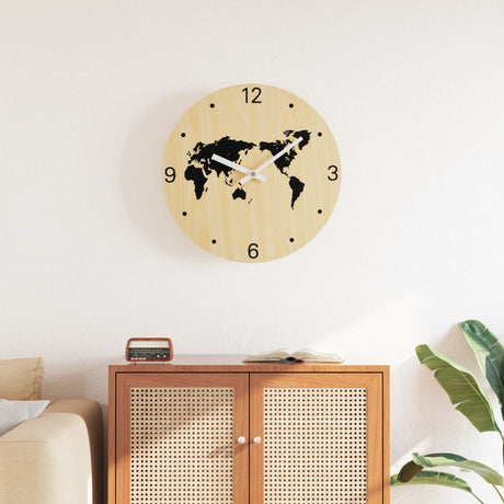 Vidaxx horloge murale ø30 cm bois artisanal jaune et noir