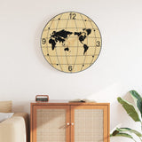 Vidaxxl horloge murale ø50 cm bois artisanal jaune et noir