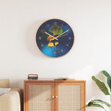 Vidaxx horloge murale ø29,5 cm polystyrène et verre doré et bleu