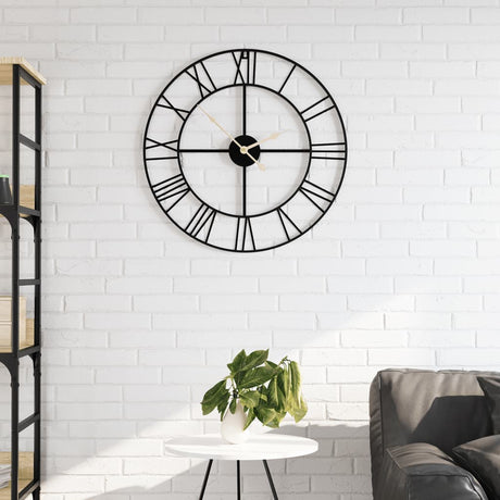 Vidaxx horloge murale ø50 cm fer noir