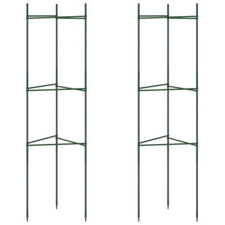 Vidaxl cage à tomates 2 pcs 116 cm acier et polypropylène