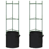 Vidaxl cage à tomates avec sac à plantes 2 pcs 116 cm acier et polypropylène