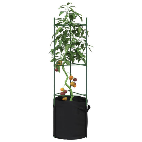 Vidaxl cage à tomates avec sac à plantes 2 pcs 116 cm acier et polypropylène