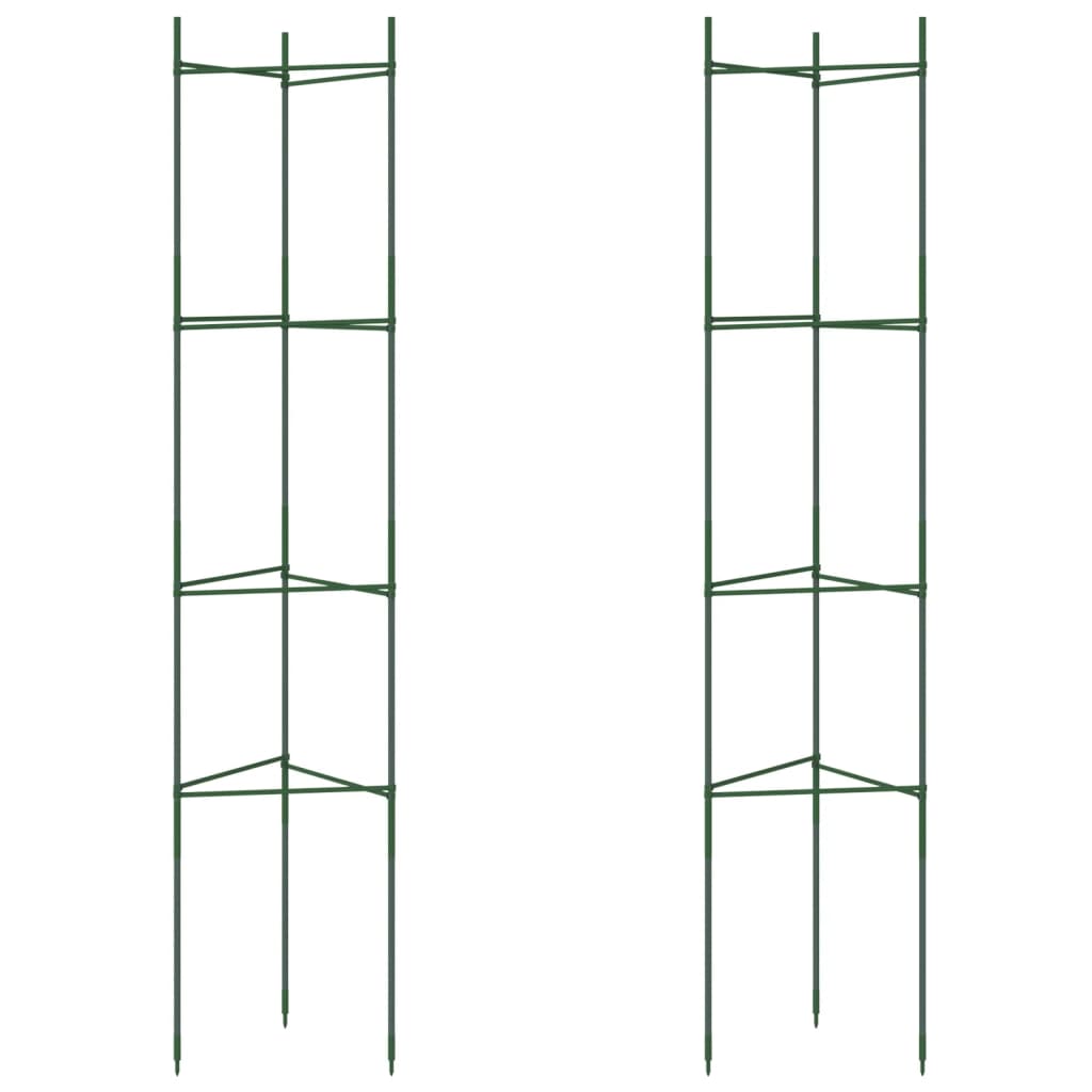 Vidaxl cage à tomates 2 pcs 154 cm acier et polypropylène