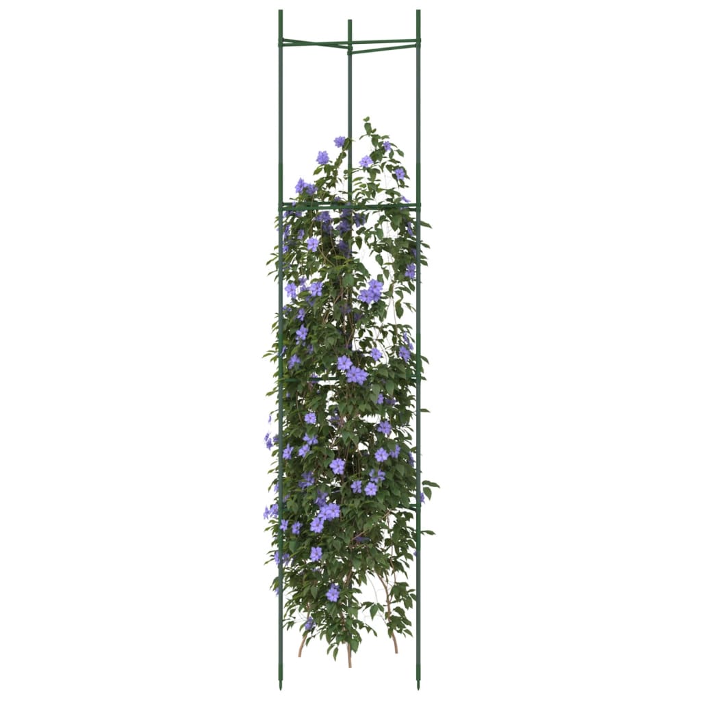Vidaxl cage à tomates 2 pcs 154 cm acier et polypropylène