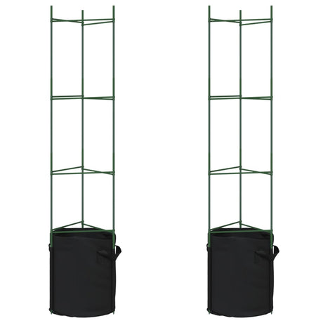 Vidaxl cage à tomates avec sac à plantes 2 pcs 154 cm acier et polypropylène