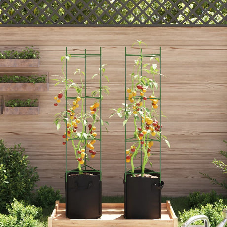 Vidaxl cage à tomates avec sac à plantes 2 pcs 154 cm acier et polypropylène
