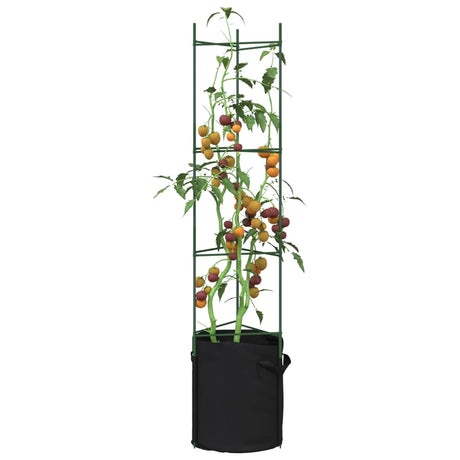 Vidaxl cage à tomates avec sac à plantes 2 pcs 154 cm acier et polypropylène