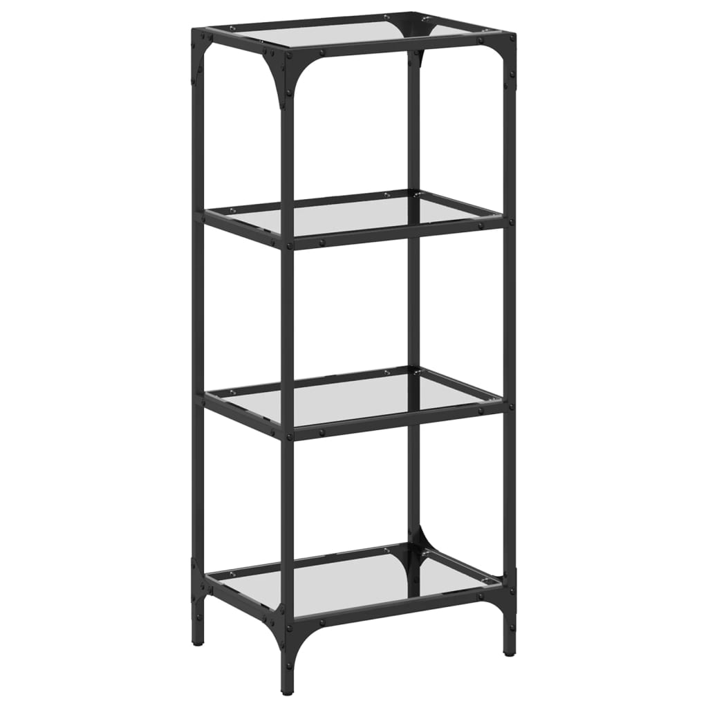 Vidaxx étagère de rangement avec plateau en verre transparent 40x30x95 cm en acier