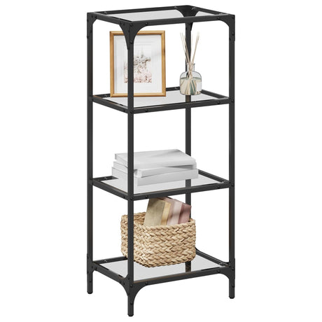 Vidaxx étagère de rangement avec plateau en verre transparent 40x30x95 cm en acier