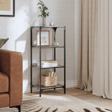 Vidaxx étagère de rangement avec plateau en verre noir 40x30x95 cm en acier
