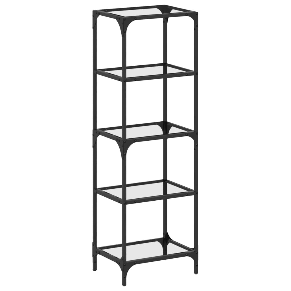 Vidaxx étagère de rangement avec plateau en verre transparent 40x30x123 cm en acier