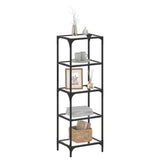 Vidaxx étagère de rangement avec plateau en verre transparent 40x30x123 cm en acier