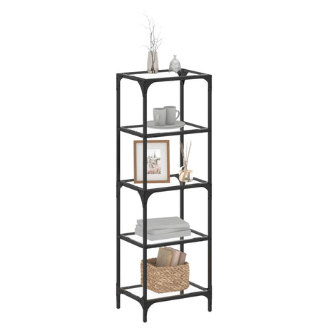 Vidaxx étagère de rangement avec plateau en verre noir 40x30x123 cm en acier