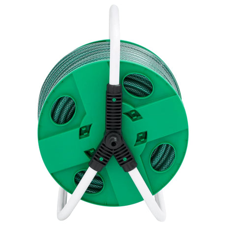 Enrouleur de tuyau Vidaxl avec tuyau de 30 m sur pied PVC vert