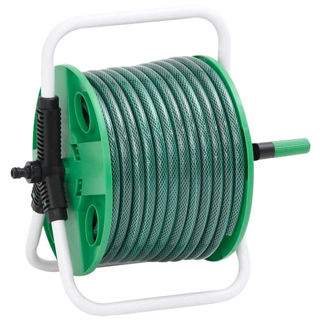Vidaxxl enrouleur de tuyau avec kit de raccord de tuyau 0,5 30 m autoportant PVC vert
