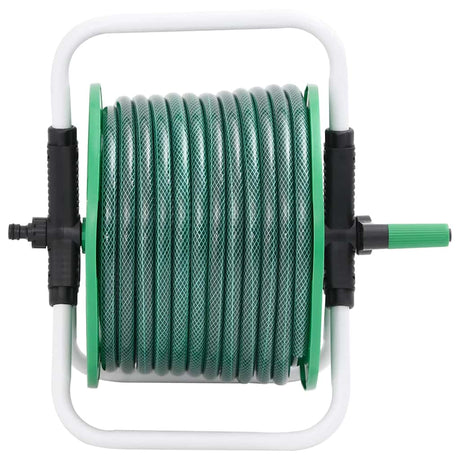 VidaXL Enrouleur de tuyau avec kit de raccord de tuyau 0,75 20 m autoportant PVC vert