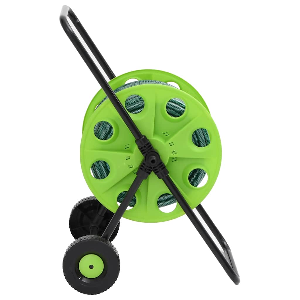 VidaXL Ensemble dévidoir et raccord de tuyau 0,75 debout 30 m PVC vert