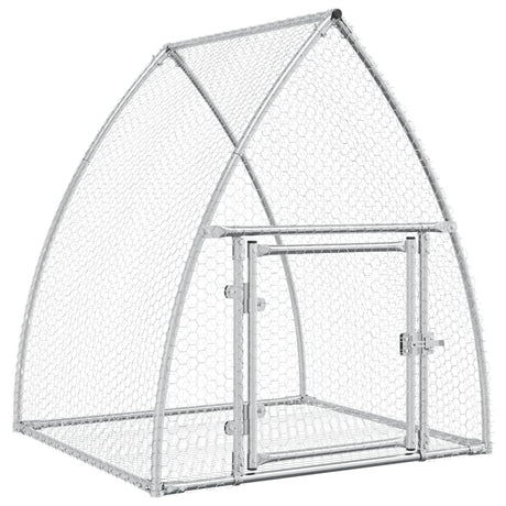 Clapier à lapin Vidaxxl 100x105x120 cm acier galvanisé argenté