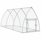 Clapier à lapin Vidaxxl 300x105x120 cm acier galvanisé argenté