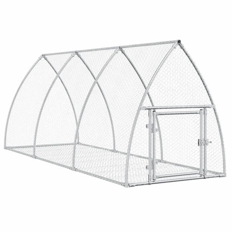 Clapier à lapin Vidaxxl 300x105x120 cm acier galvanisé argenté