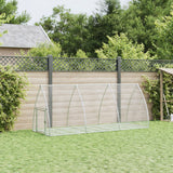 Clapier à lapin Vidaxxl 300x105x120 cm acier galvanisé argenté