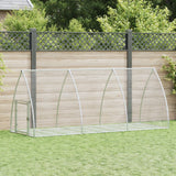 Clapier à lapin Vidaxxl 300x105x120 cm acier galvanisé argenté