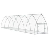 Clapier à lapin Vidaxxl 600x105x120 cm acier galvanisé argenté