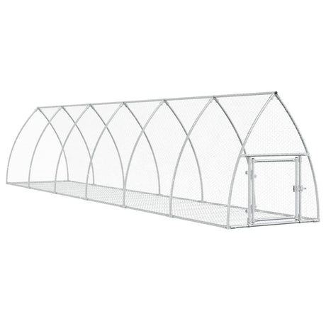 Clapier à lapin Vidaxxl 600x105x120 cm acier galvanisé argenté