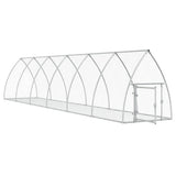 Clapier à lapin Vidaxxl 600x105x120 cm acier galvanisé argenté