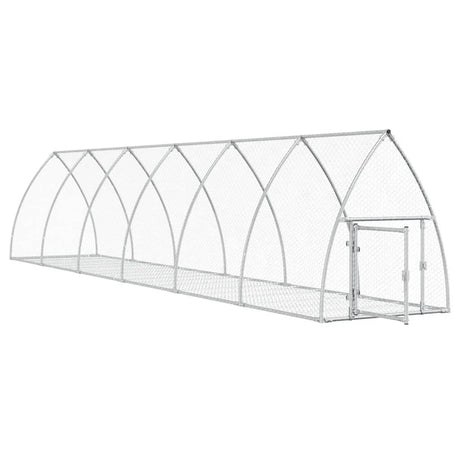 Clapier à lapin Vidaxxl 600x105x120 cm acier galvanisé argenté