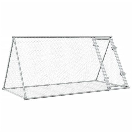 Clapier à lapin Vidaxxl 200x105x91 cm acier galvanisé argenté