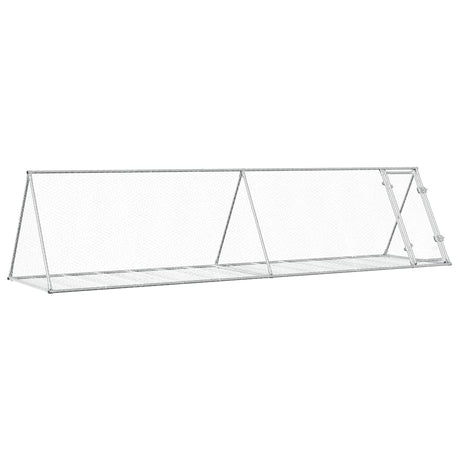 Clapier à lapin Vidaxxl 400x105x91 cm acier galvanisé argenté