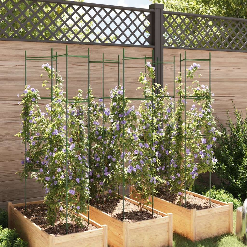 Vidaxl cage à tomates 6 pcs 154 cm acier et polypropylène