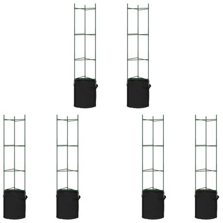 VidaXL Cages à tomates avec sac à plantes 6 pcs 154 cm acier et polypropylène